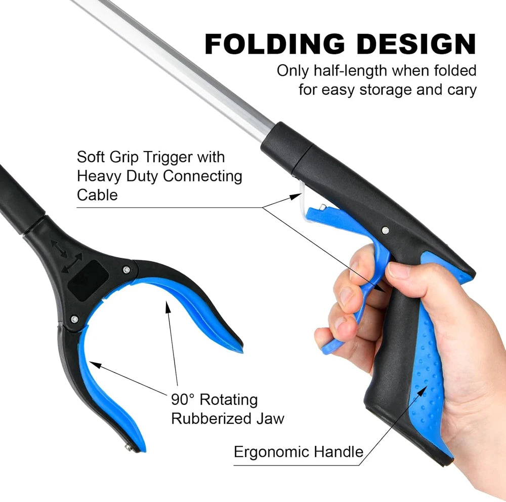 Pince de préhension pliable de 32 pouces avec mâchoire rotative