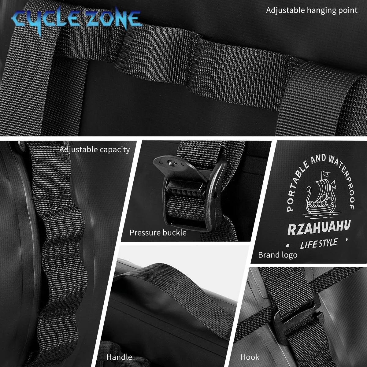 Rainproof Bicycle Handlebar Bag for Front Bars or Rear Rack