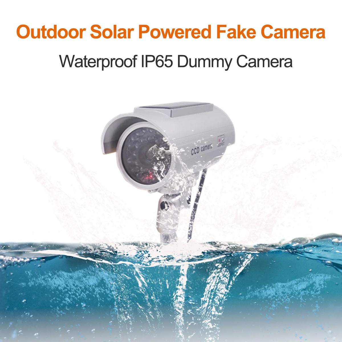 Solar Dummy Security Camera with Flashing LED