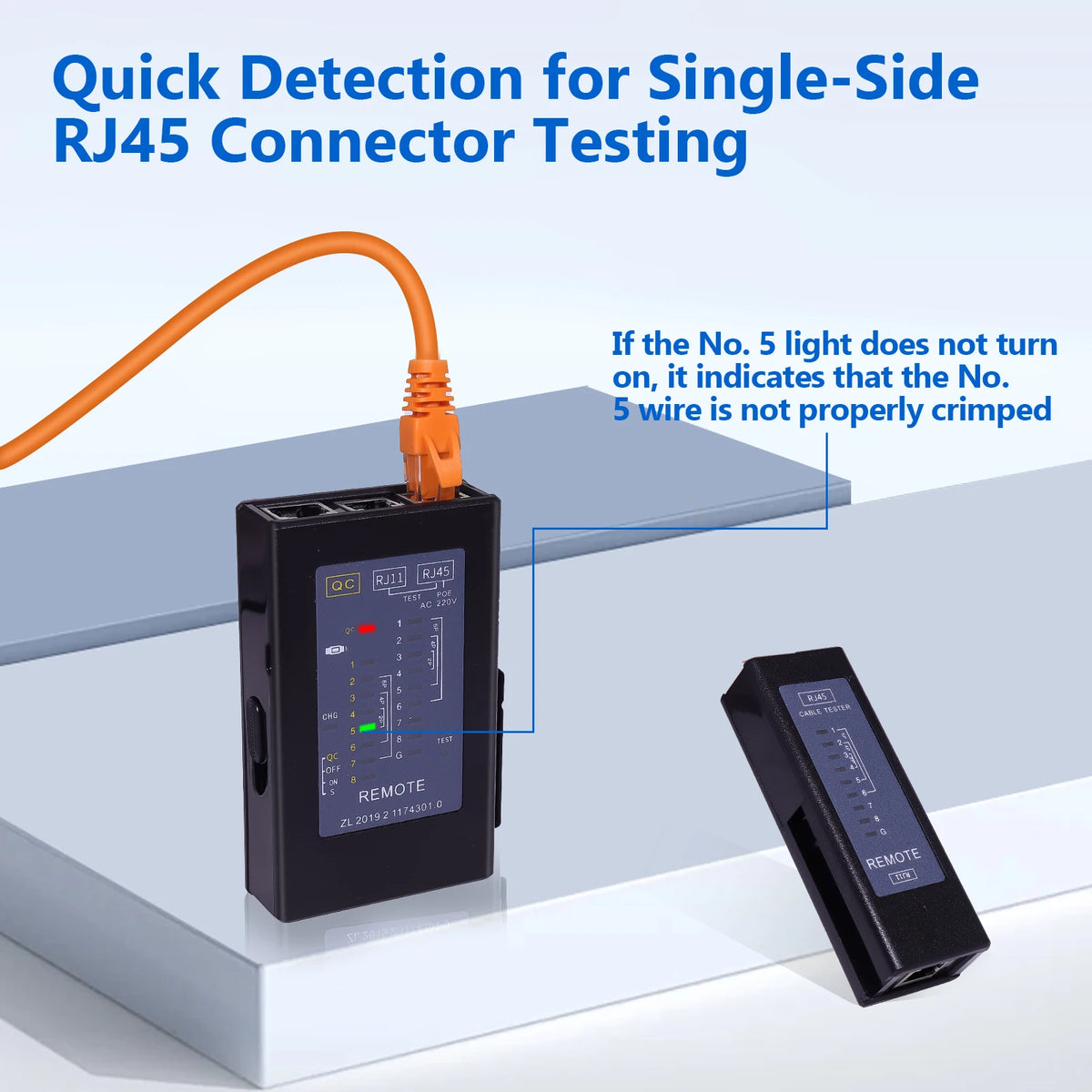 Rechargeable RJ45 and RJ11 Cable Tester