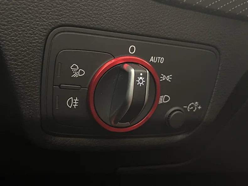 Headlight Adjust Switch Decoration Ring for Audi Interior Trim