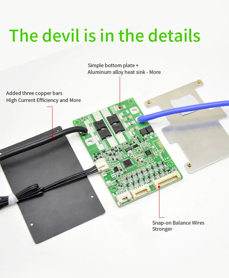 BMS intelligent JBD SP17S005 avec Bluetooth, 10S–17S
