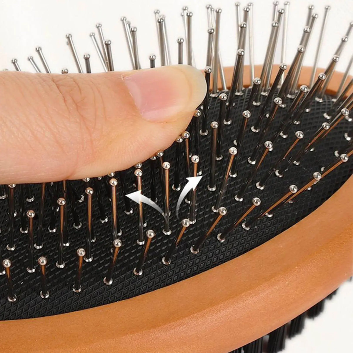 Double-Sided Pet Grooming Brush with Wooden Handle