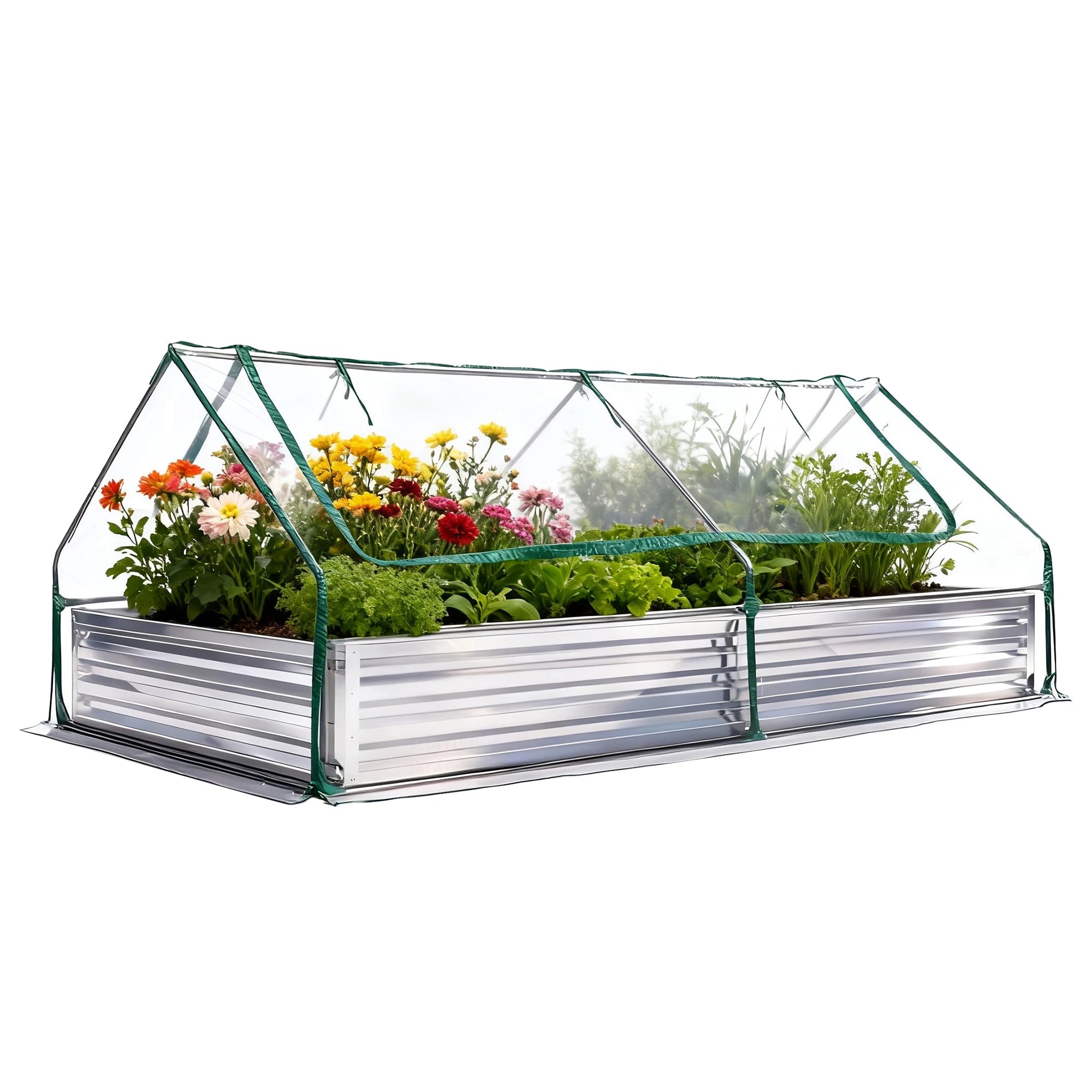 6x3x2ft Galvanized Raised Garden Bed for Deep Root Plants