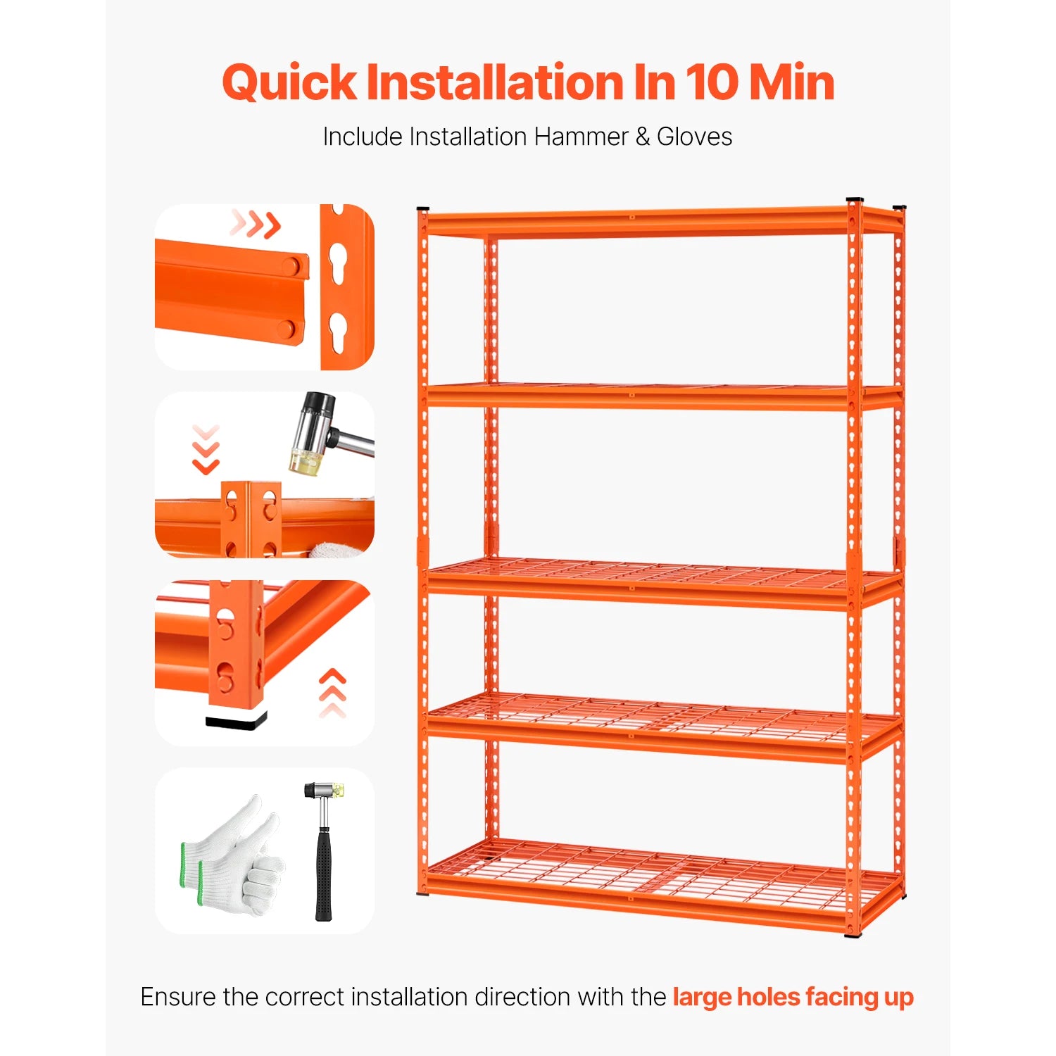 5-Tier Adjustable Metal Garage Shelving Unit 48" Wide Heavy Duty