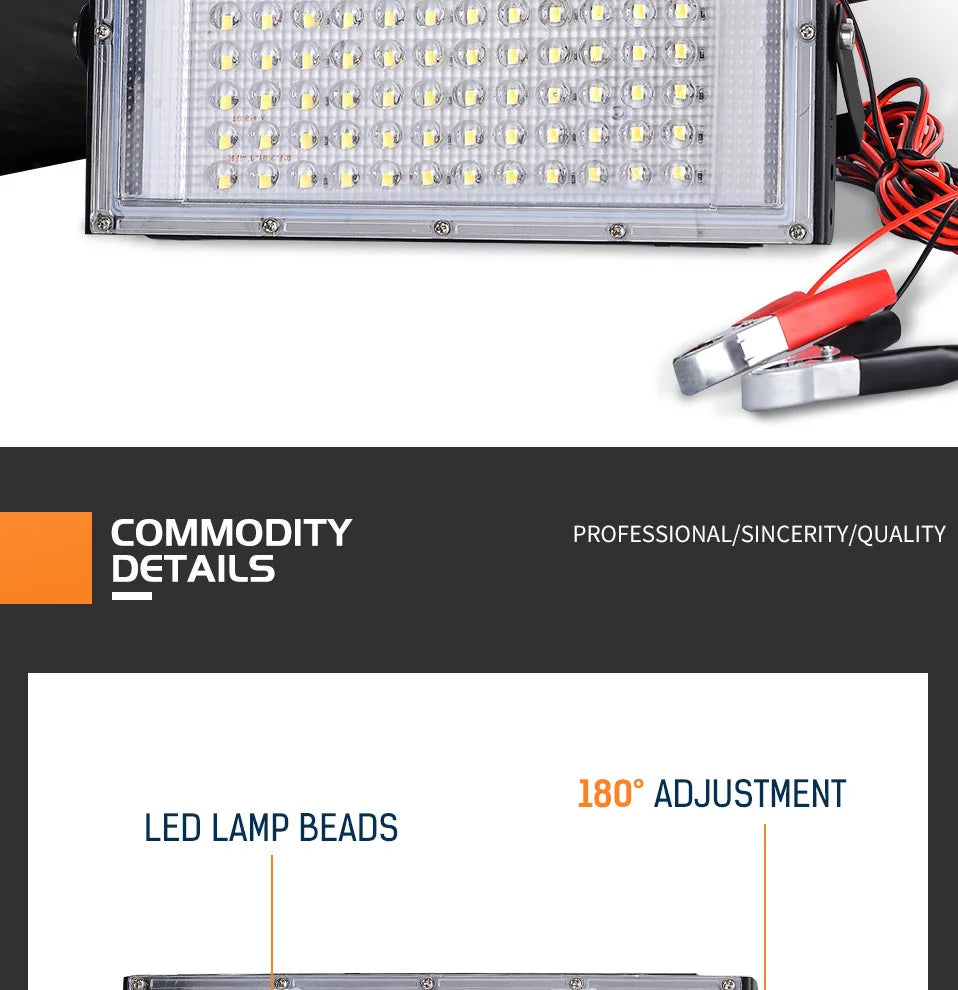 12 V DC LED-projektør med koldt hvidt lys