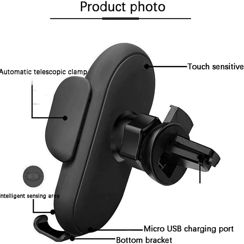 Automatic-Clamp Wireless Car Charging Mount