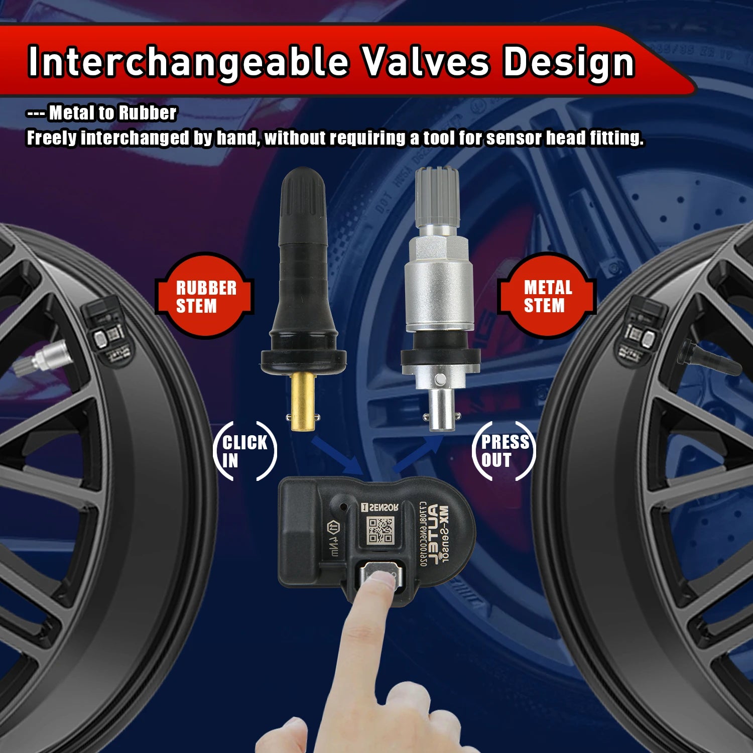 Autel MX TPMS-sensor 2-i-1 315MHz & 433MHz klonbar