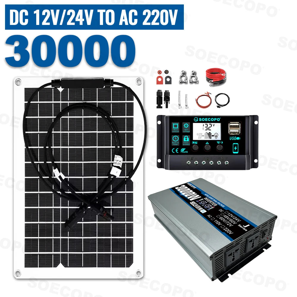 Off-Grid Solar Power Kit 2200W Inverter with 20W Panel