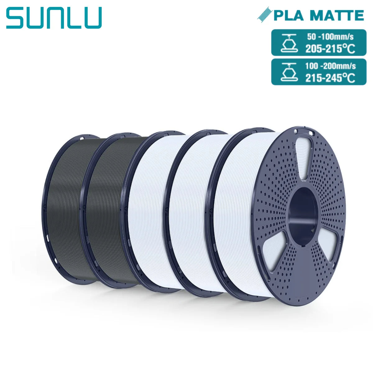 SUNLU PLAmatte 1.75mm 3D Filament – Matte Finish & Precision Printing