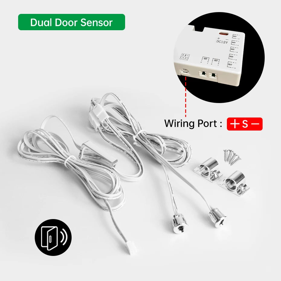 DC12V 24V Dupont Auto ON/OFF Door Sensor Switch with 1.7m Wire for Cabinet Closet Shelf Drawer LED Light Decor