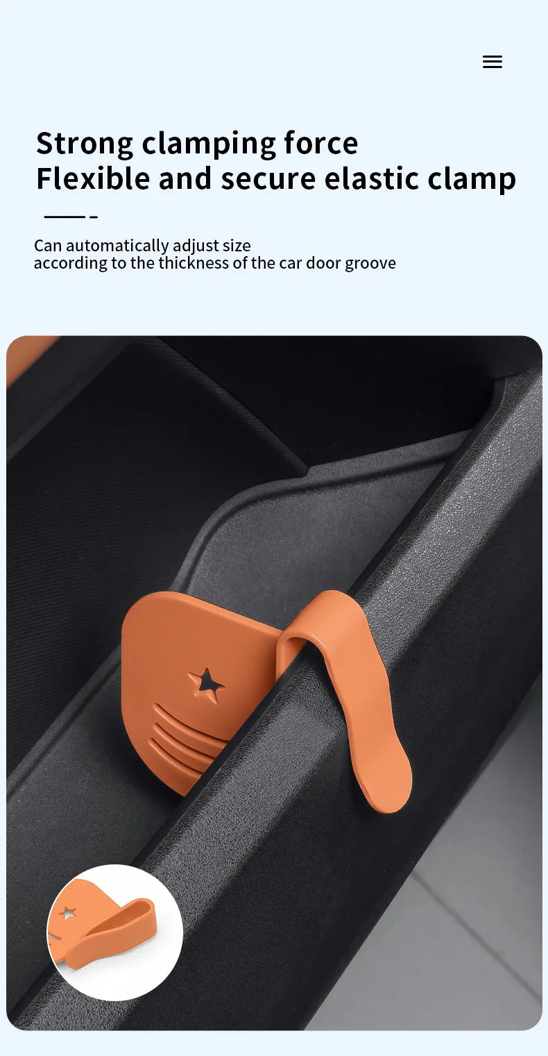 SEAMETAL 3Pcs Car Side Door Organizer Dividers Adjustable ABS Clip Organizer Storage Slot Partition Universal for All Vehicles