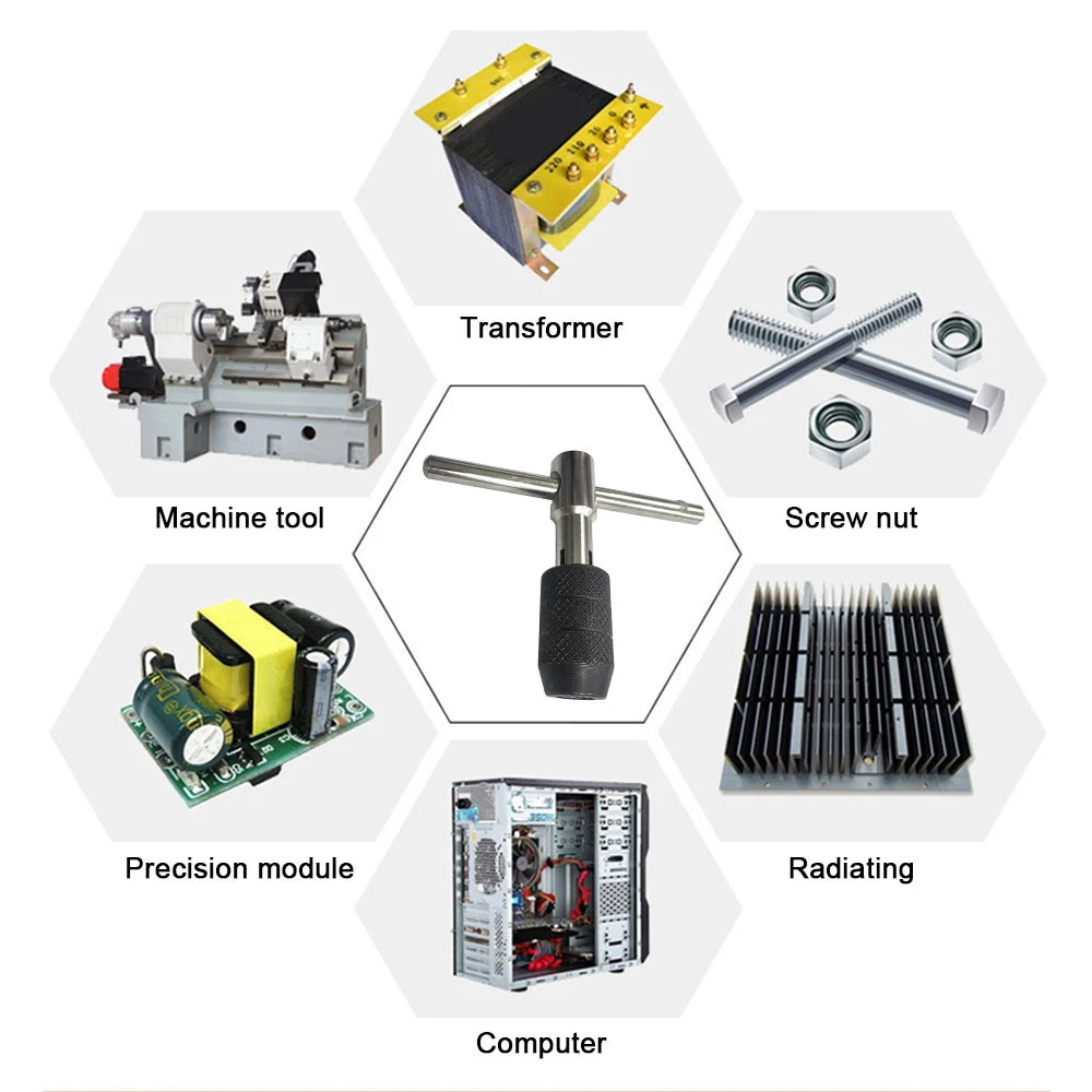 T-type 3mm to 6mm hand tap wrench thread tapping tool set hand wrench thread tapping M6 to M8 tool set