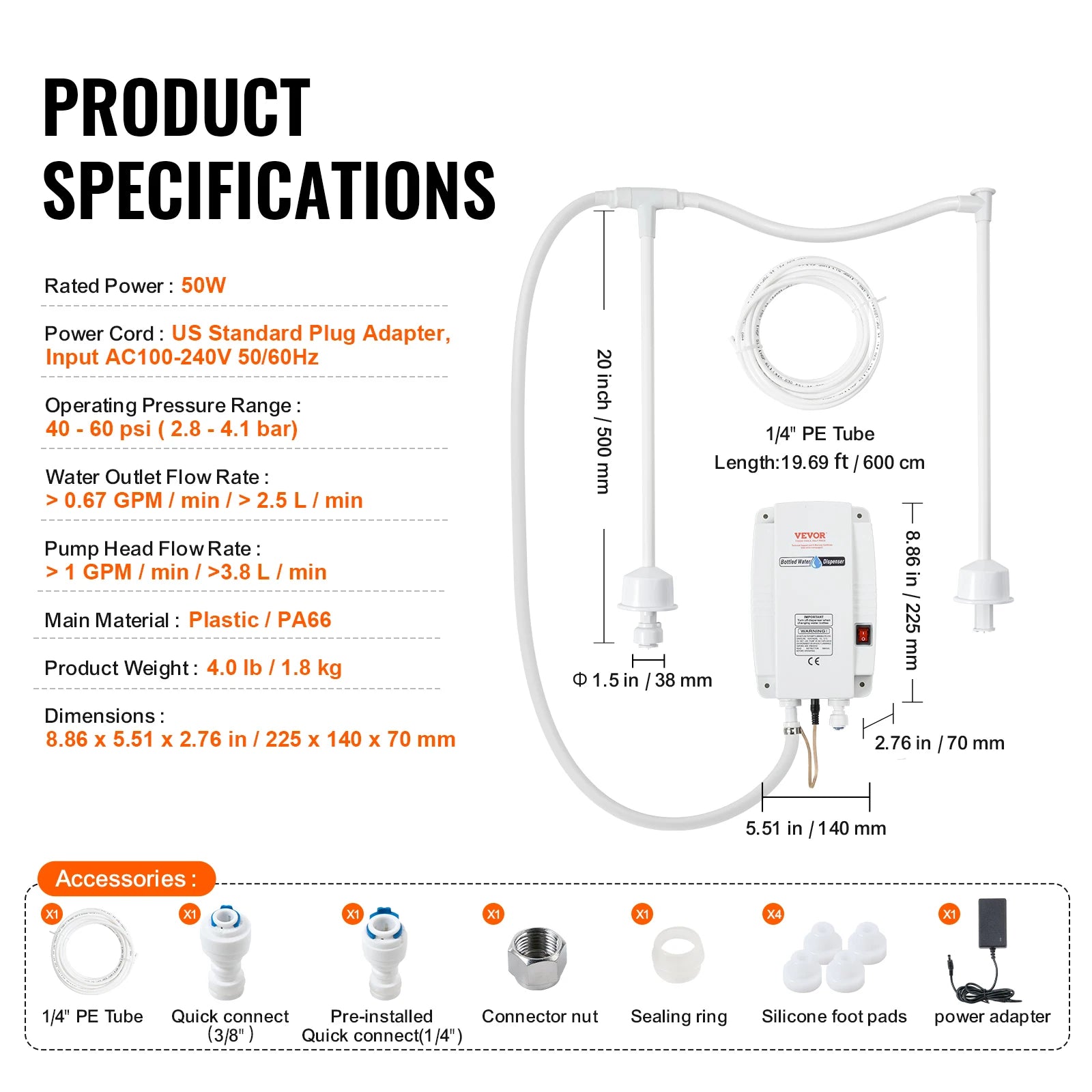 Dual 5-Gallon Bottled Water Pump System with Automatic Pressure Control