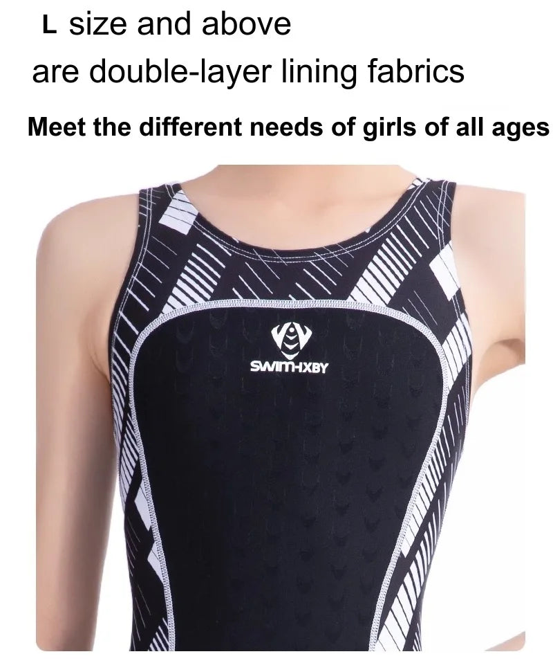 Women's Knee-Length Training Swimsuit, Black