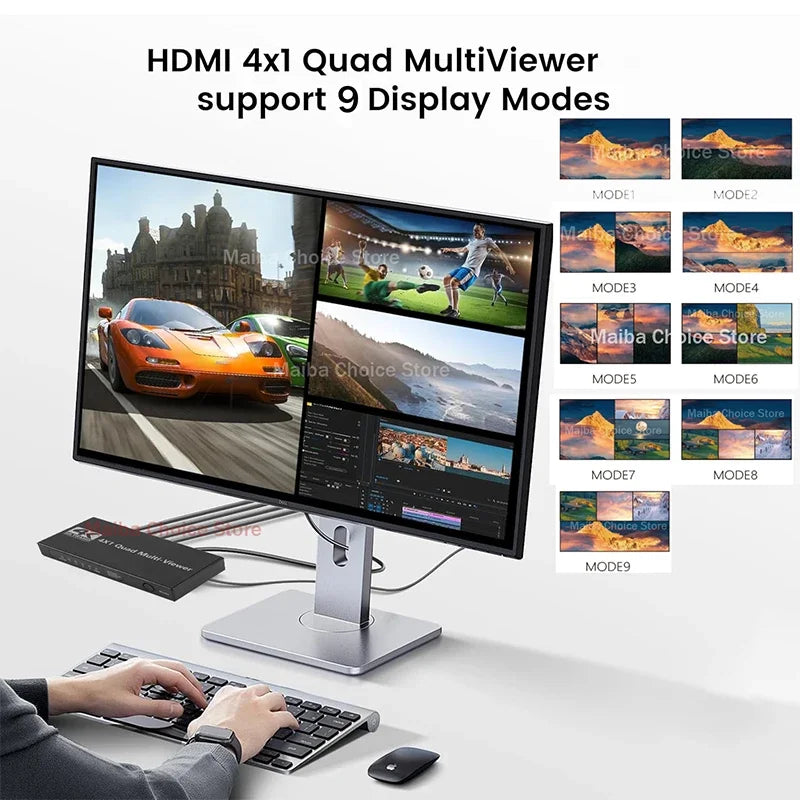 Vier-Ingangen HDMI Quad Multiviewer