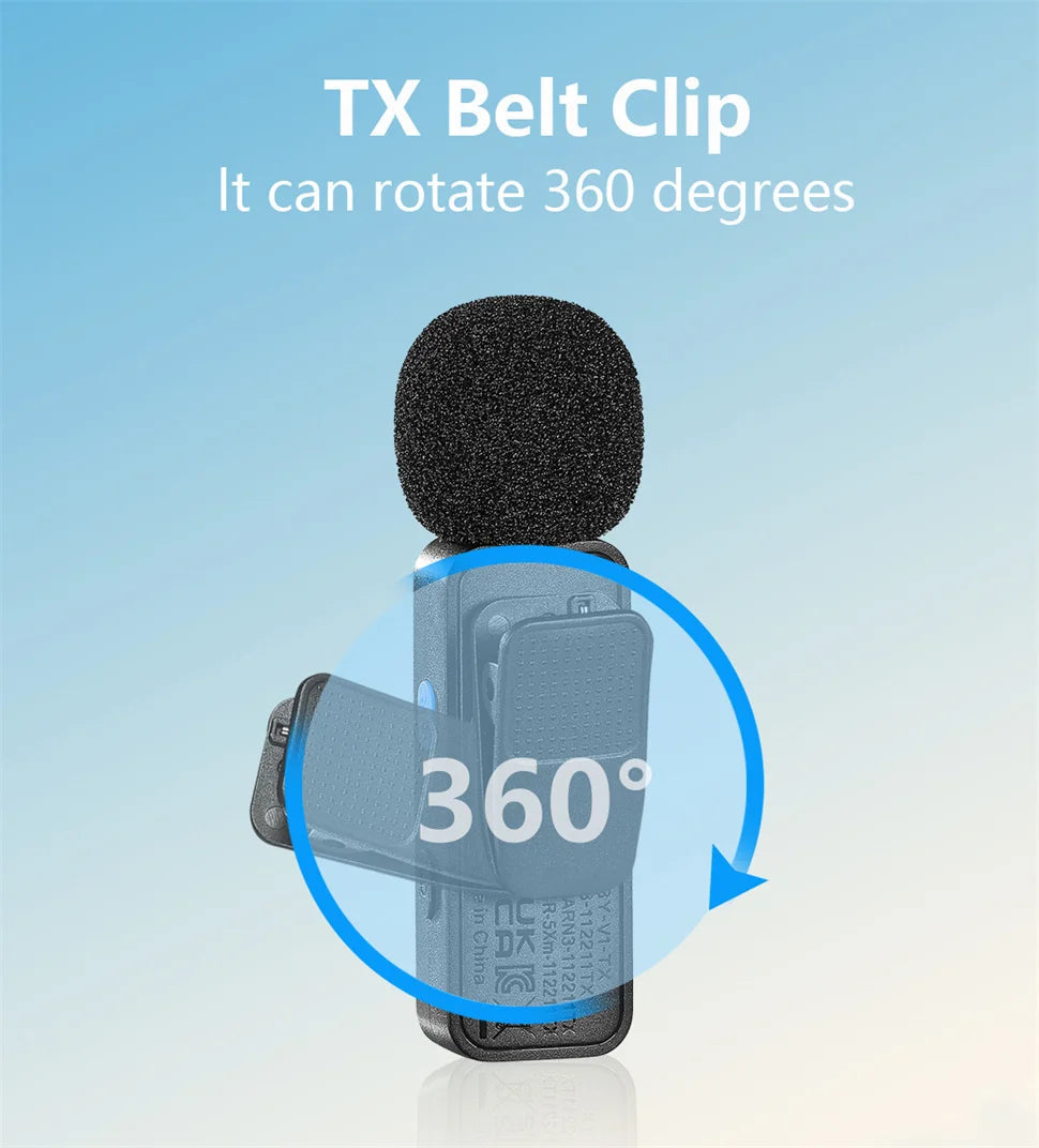 BOYA BY-V Wireless Lavalier Microphone for iPhone 15/16 Series Samsung TECNO REDMI Type-c Devices Video Recording Streaming Vlog