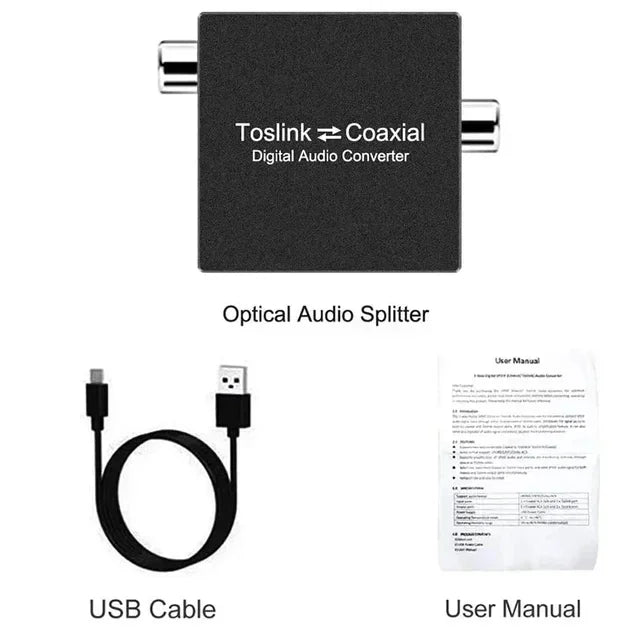 Convertidor de audio coaxial y óptico bidireccional