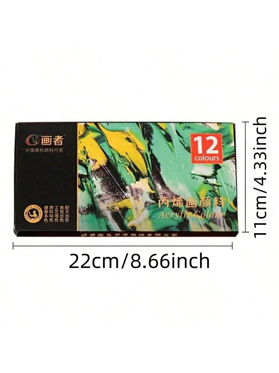 Šareni set akrilnih boja – žive boje u tubama od 12 ml za kreativne projekte