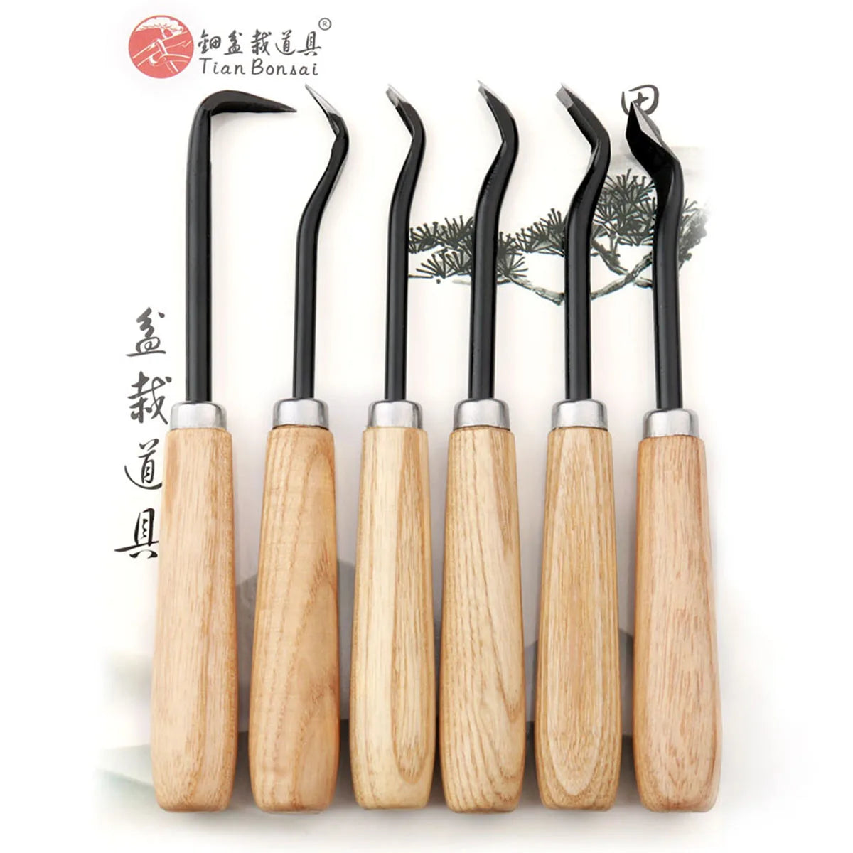Bonsai Carving Tool Set — 6 Pieces