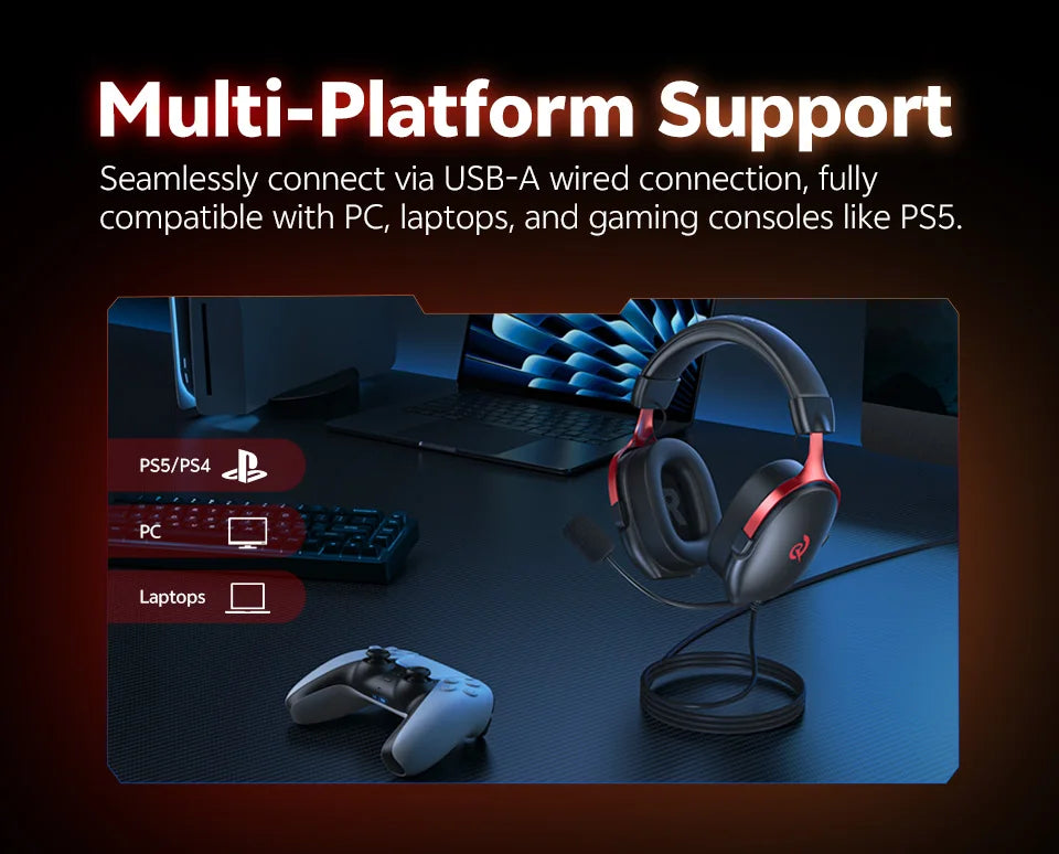 QCY VN200 Pro Bedrade Gaming Headset met 7.1 Geluid & Microfoon