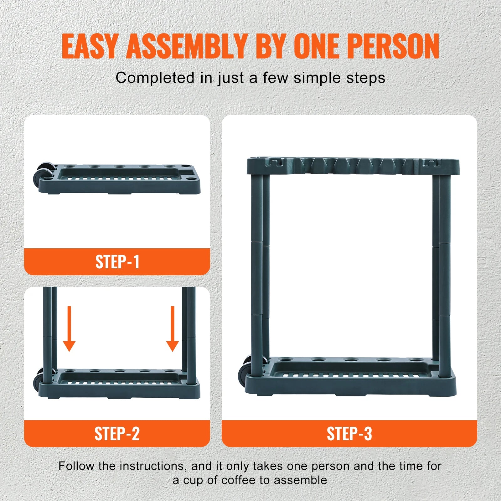 10-Slot Garden Tool Organizer Rack for Garage Storage Stand
