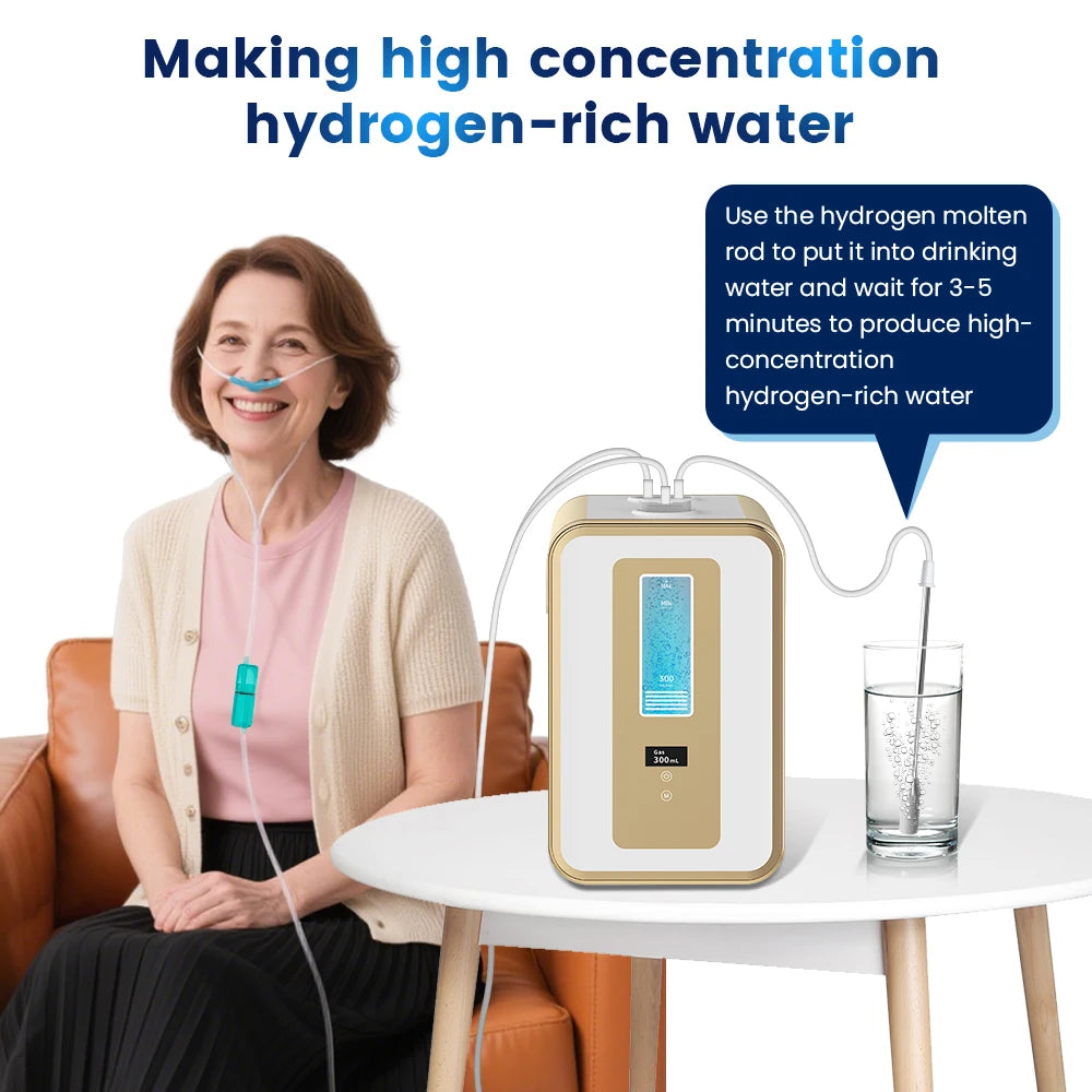 300ml Hydrogen Inhalation Machine with Dual Outlet & Timer Control