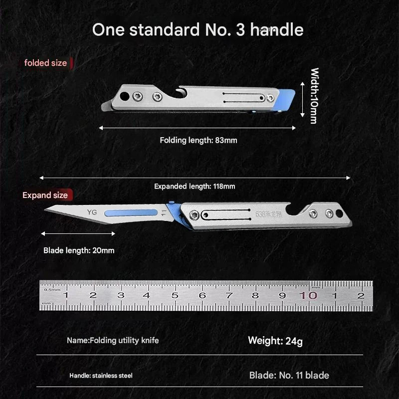 Stainless Steel Fast‑Open Scalpel Mini Bottle Opener Knife