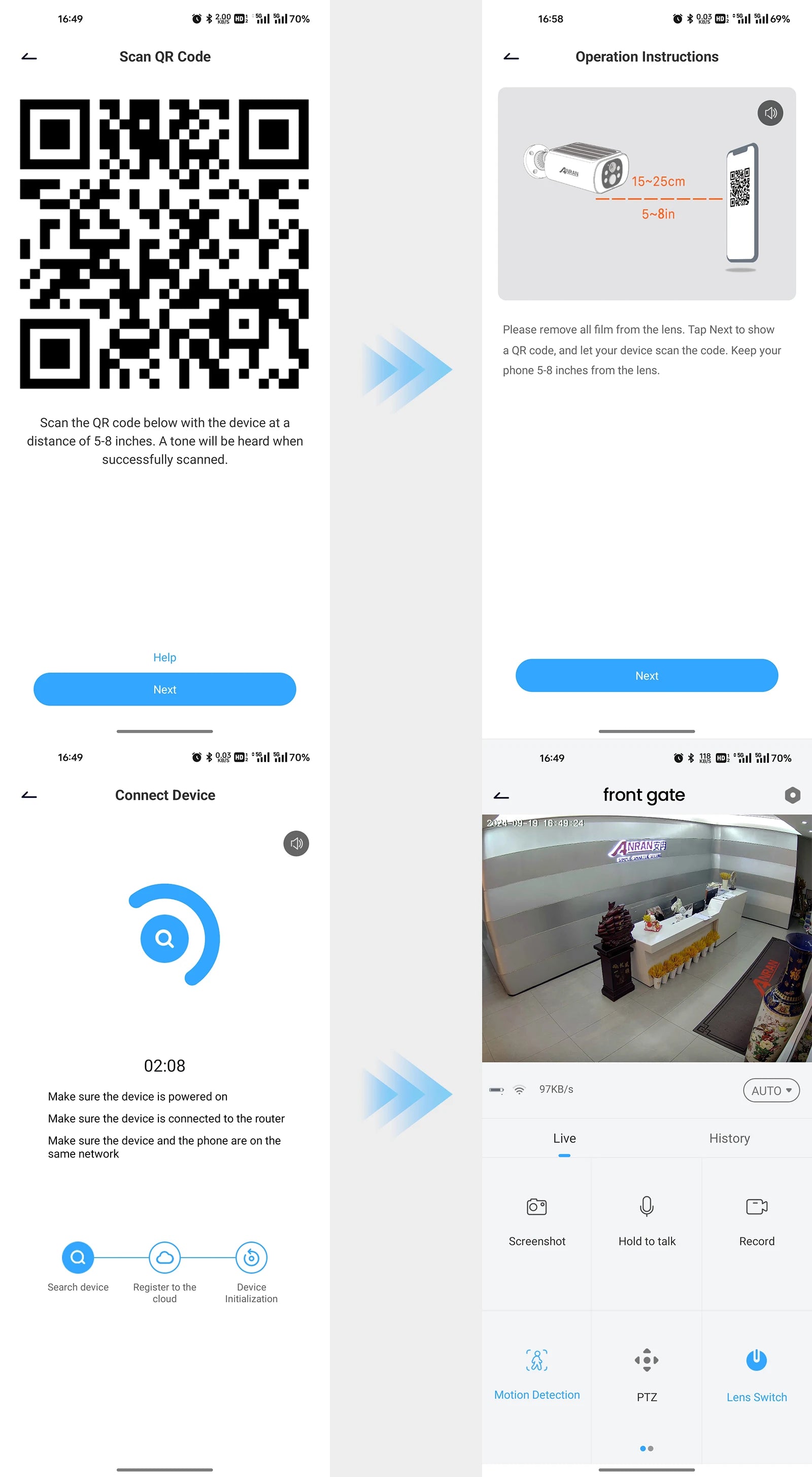 ANRAN 2K Wireless Solar Camera Outdoor Surveillance Integrated Battery Wifi Camera Humanoid Detection Flash Alarm Night Vision