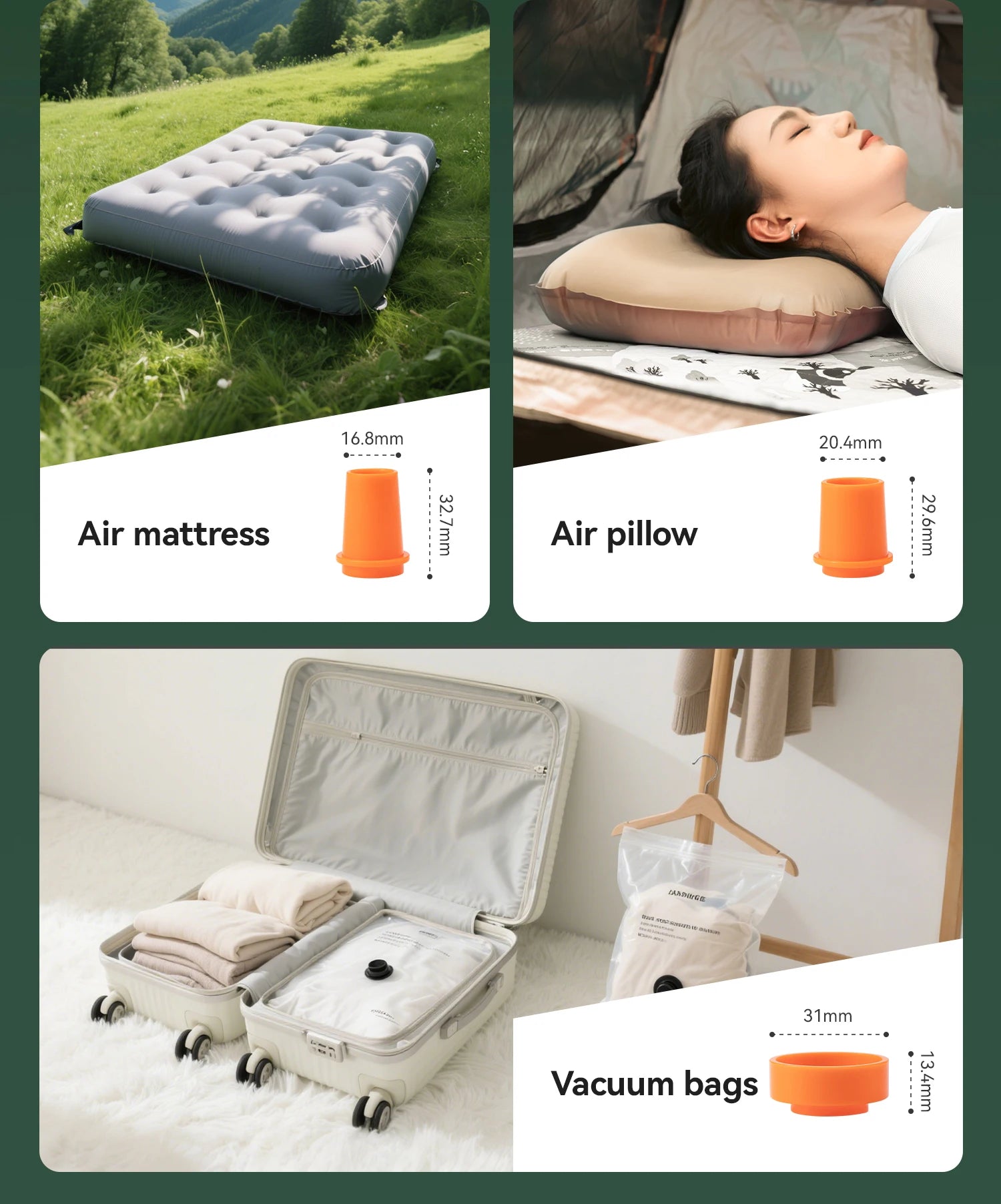 Electric Air Pump for Inflatable Mattresses, Pillows and More