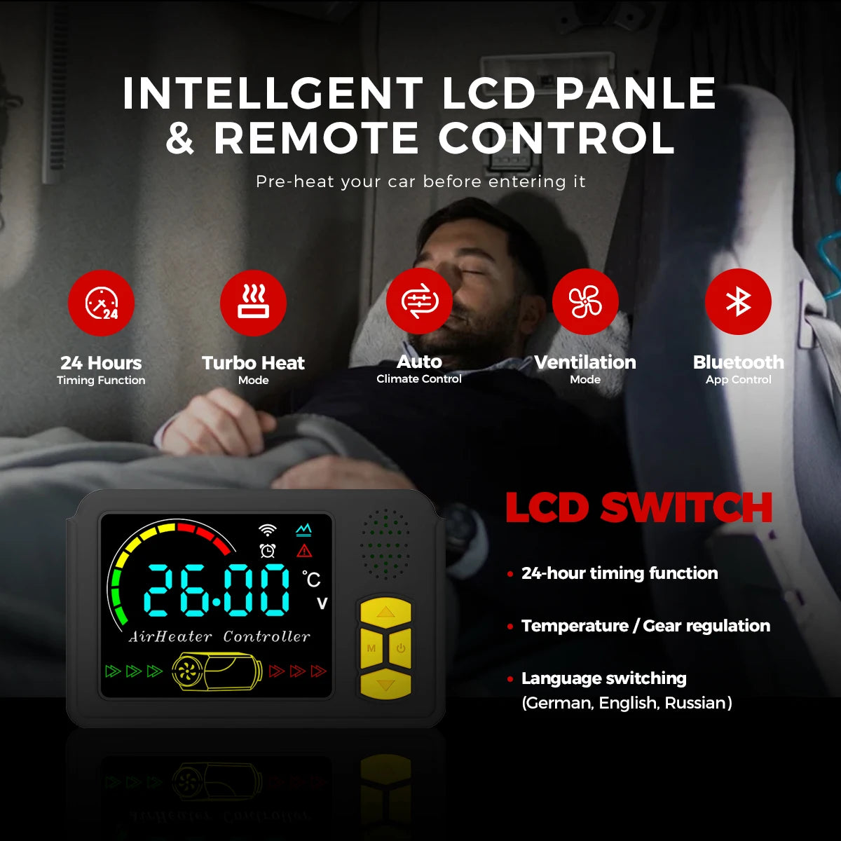 8kW zelo tihi dizelski zračni grelnik z aplikacijo in nadzorom na zaslonu LCD