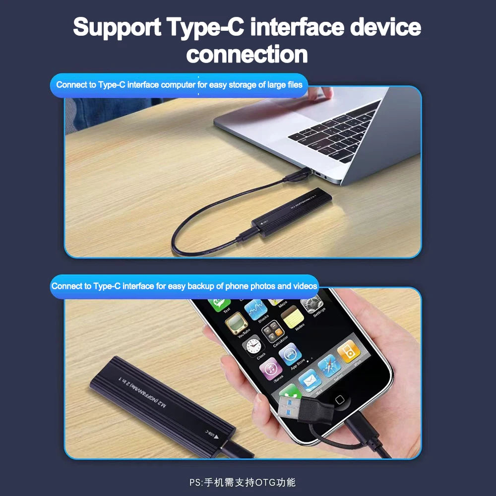 M.2 SSD USB Enclosure - NVMe and SATA Options