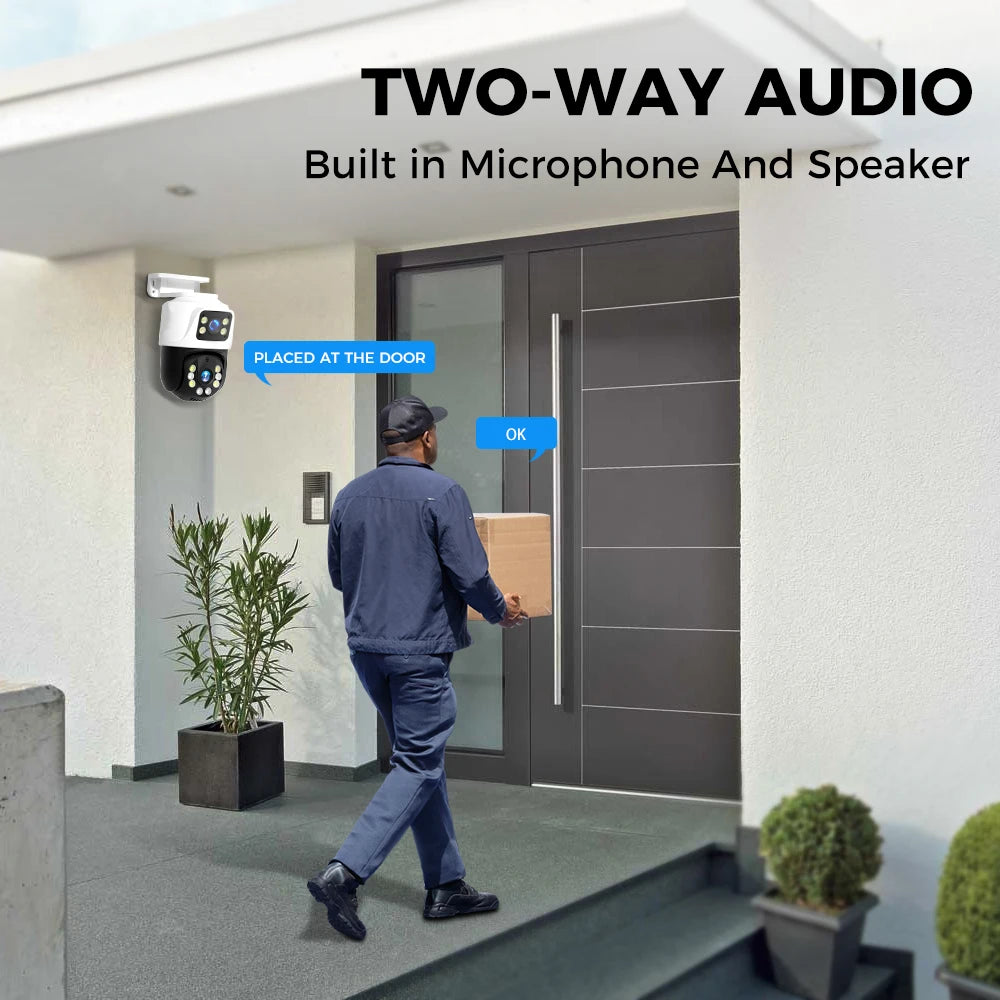Dual Lens 3MP+3MP POE IP PTZ Security Camera