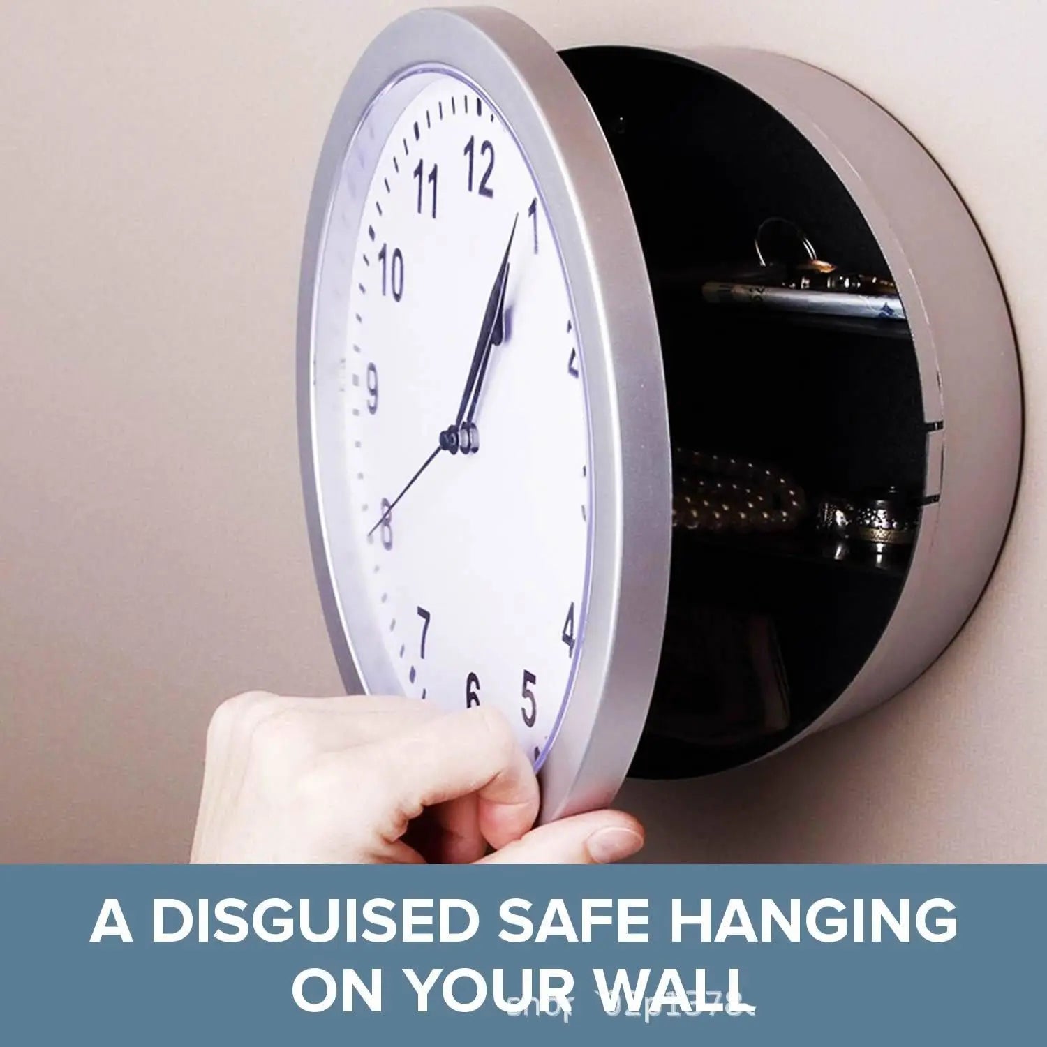 Horloge murale cachée avec coffre-fort et rangement secret pour argent liquide et objets de valeur