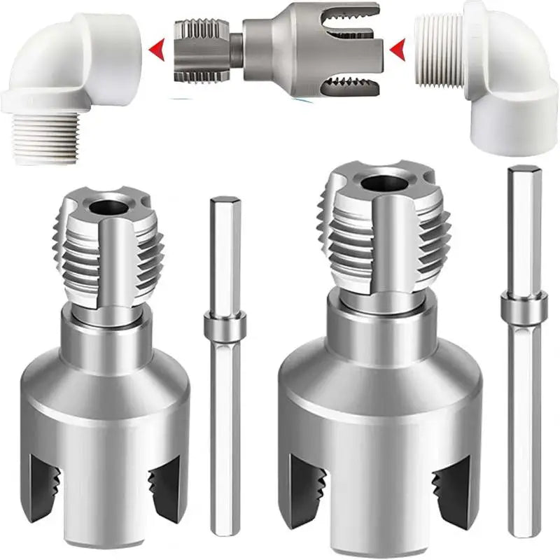 Outil de filetage de tuyau PVC compatible perceuse