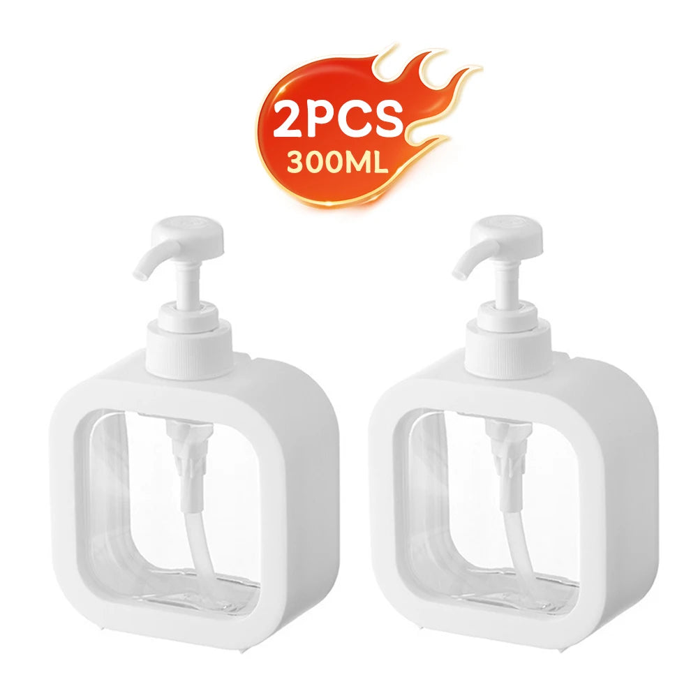 1/2 PCS large-capacity soap dispenser bottle, transparent visible plastic press bottle, suitable for travel, kitchen, bathroom