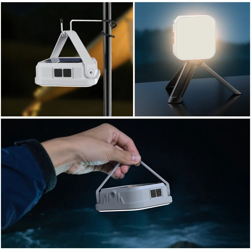 Solar and USB Rechargeable Hanging Camping Light