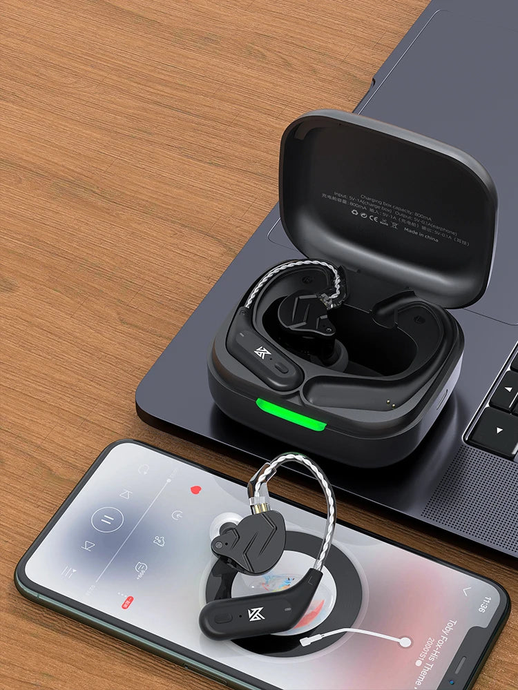 KZ AZ09 Wireless Upgrade Cable Bluetooth-compatible 5.2 HIFI Wireless Ear Hook C PIN Connector With Charging Case