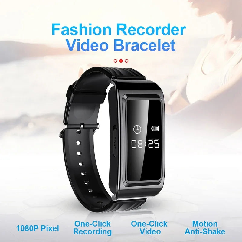 8-256GB Video Mini Camera Watch Audio Voice Recorder Bracelet USB Flash Driver Dictaphone Noise Reduce Sound Recording Wristband