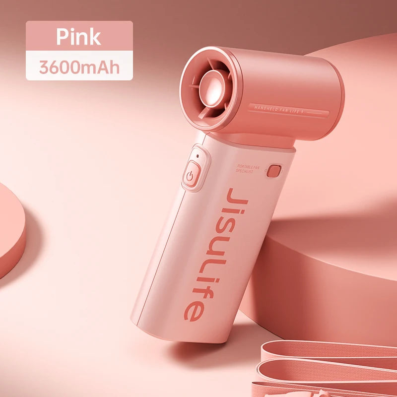 JISULIFE Handheld Turbo Fan 5 Speeds, 5000mAh Rechargeable