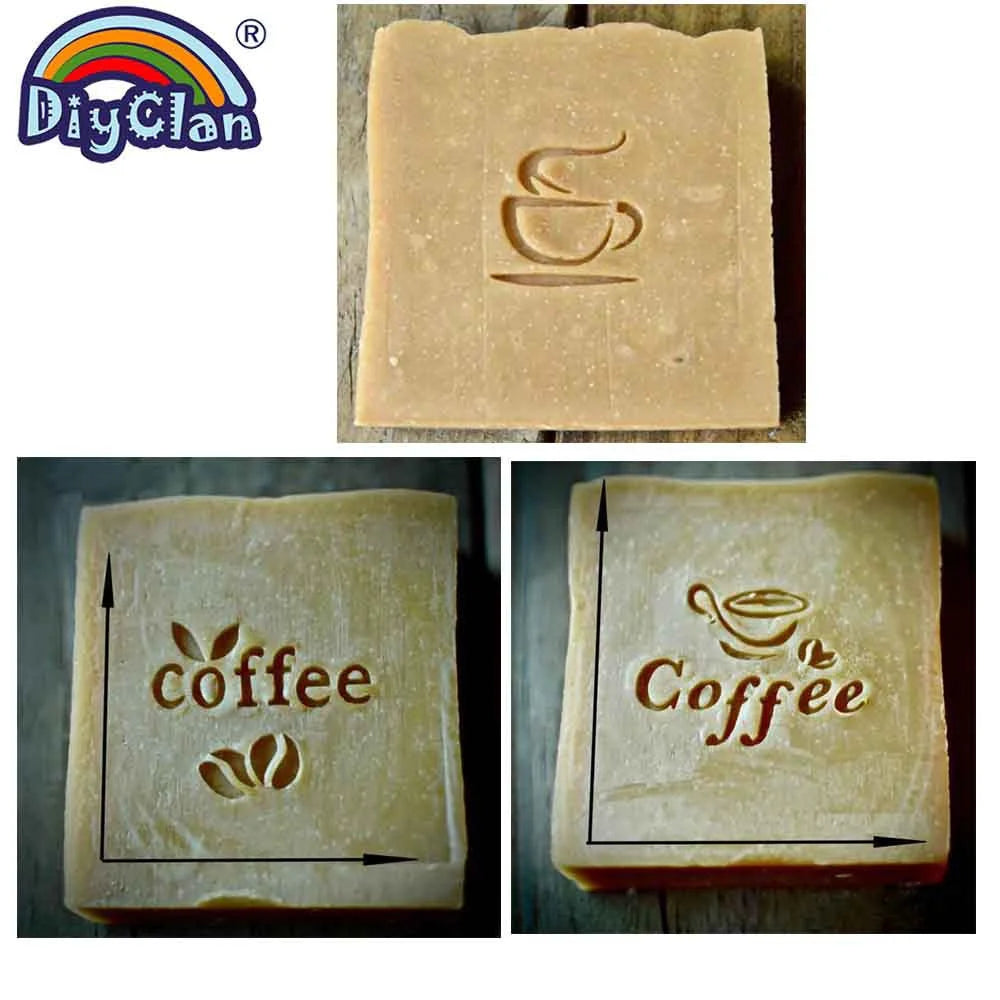 Acrylic Coffee Pattern Soap Stamp, 4 × 4 cm