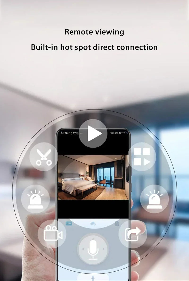 Mini WiFi bezpečnostná kamera A9 s nočným videním a upozorneniami na pohyb
