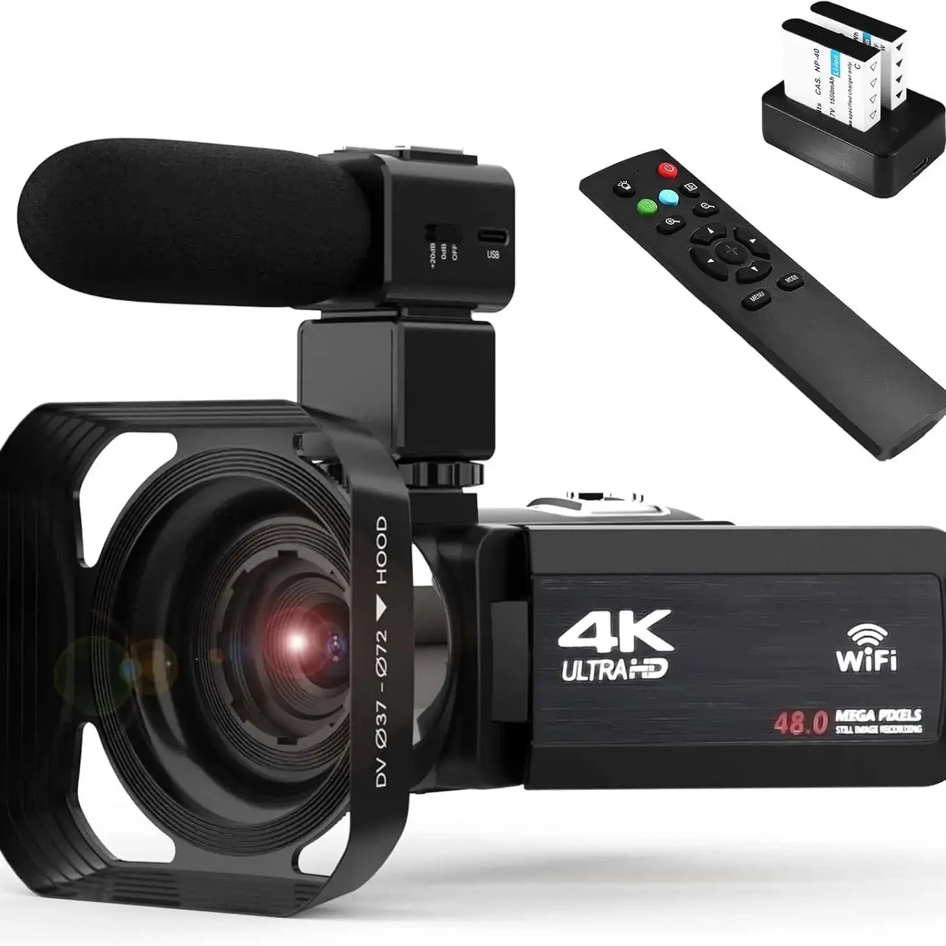 4K Video Camera Camcorder with 18X Zoom and 48MP Vlogging