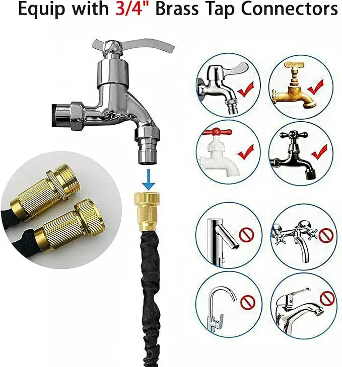 Tuyau d'arrosage extensible avec buse de pulvérisation à 7 modes