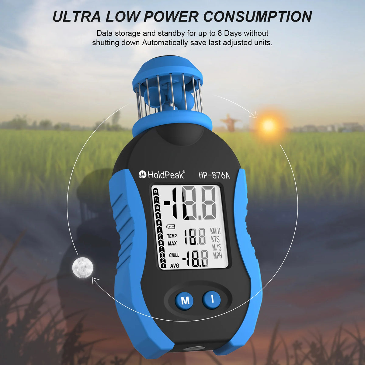 Anemometru cu cupă BT-876A cu busolă