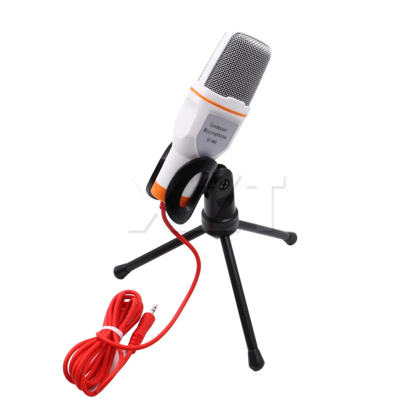 Wired Condenser Microphone with Holder, 3.5 mm Plug, for PC