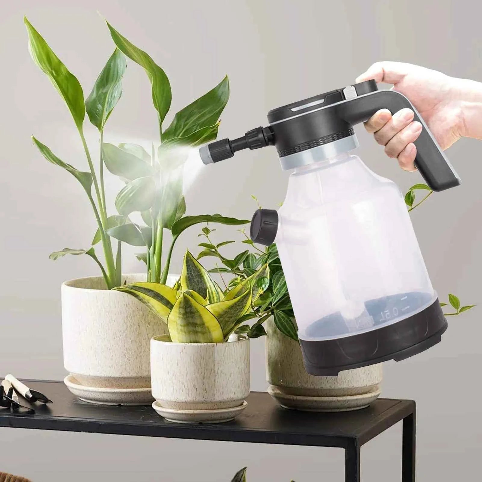 Electric Spray Bottle 3L Cordless Detailing Device Automatic Plant Mister with Adjustable Nozzles for Home Garden Plant Watering