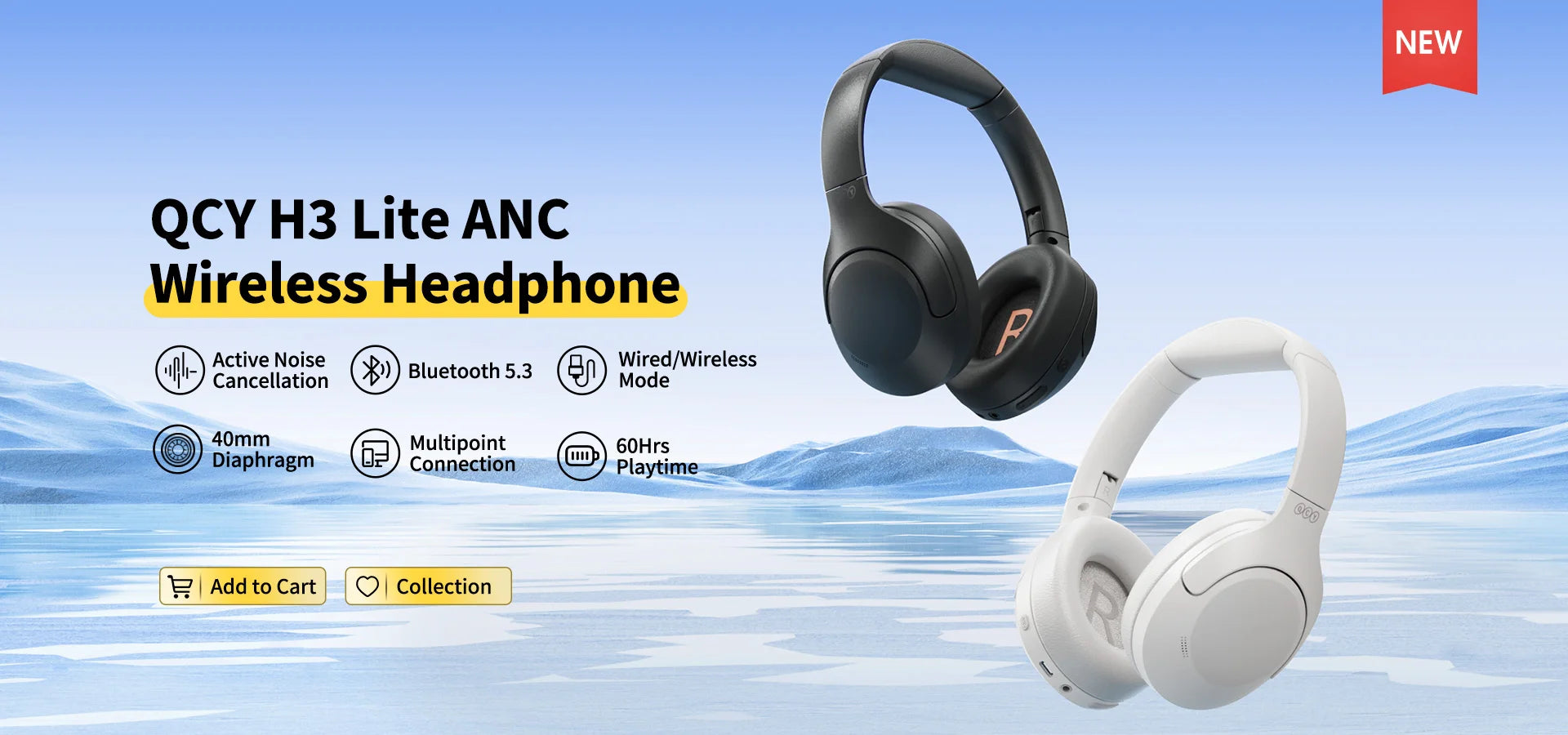 QCY H3 Lite Cuffie Wireless con ANC