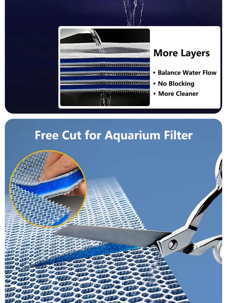 8-Layer Aquarium Filter Pad, 50 × 11 × 2 cm