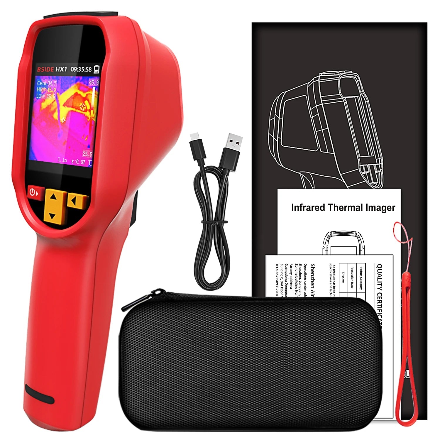BSIDE Handheld Thermal Imaging Camera 240X240 Temperature Meter For Repair PCB Automobile Pipeline Detection Power inspection